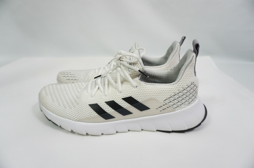 Adidas Used Men 12 Asweego F35445 Off-white/Black Mesh Running Shoes Sneakers